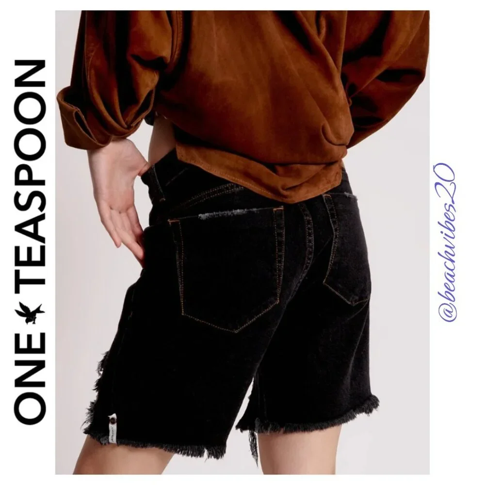 ONE TEASPOON Stevies Low Waist Long Length Boyfriend Denim Shorts 26 NWT 0-290